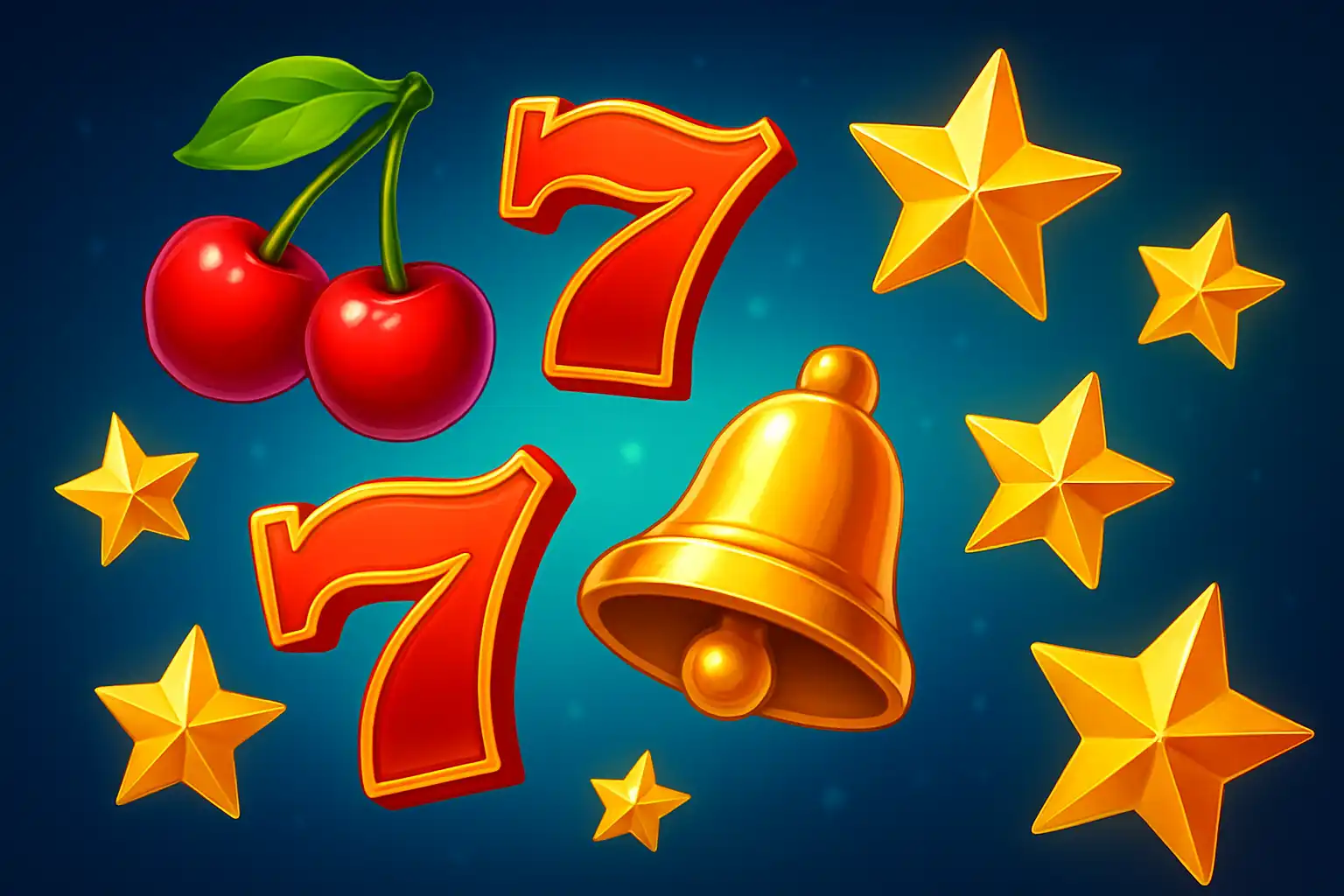 Collage of Citobet casino slot machine symbols including cherries, sevens and a golden scatter